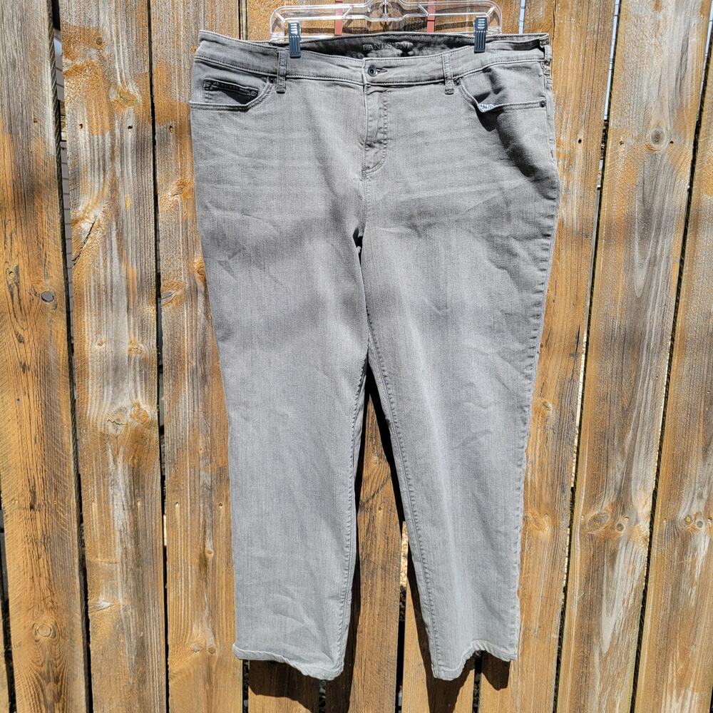Lands End Midrise Straight Jeans - Gray Women's 2OW